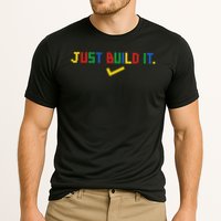 Just Build It Master Builder Building Block Cooling Performance Crew T-Shirt