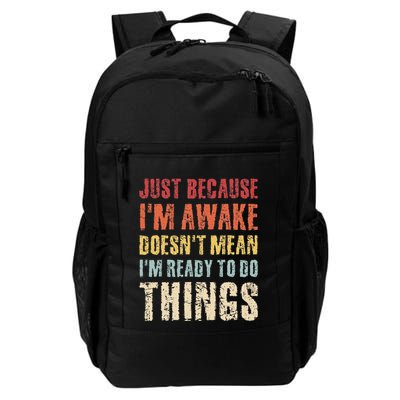 Just Because Im Awake Retro Outfit Tween Backpack