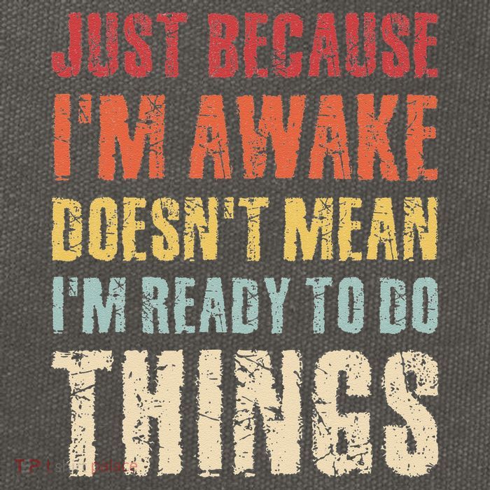 Just Because Im Awake Retro Outfit Tween Cotton Canvas Backpack