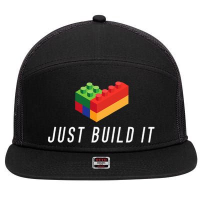 Just Build It Building Toy Blocks Bricks 7 Panel Mesh Trucker Snapback Hat