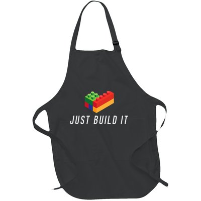 Just Build It Building Toy Blocks Bricks Full-Length Apron With Pockets