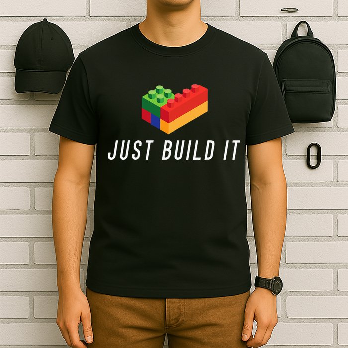Just Build It Building Toy Blocks Bricks T-Shirt