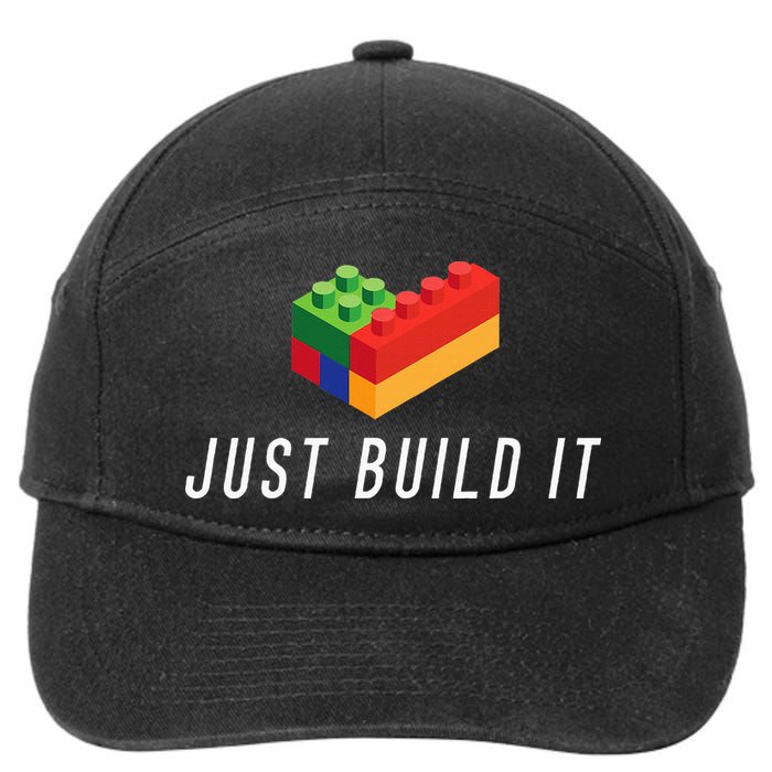 Just Build It Building Toy Blocks Bricks 7-Panel Snapback Hat