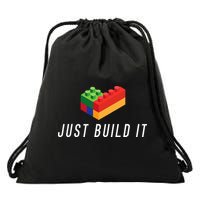 Just Build It Building Toy Blocks Bricks Drawstring Bag
