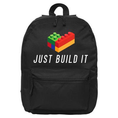 Just Build It Building Toy Blocks Bricks 16 in Basic Backpack