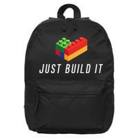 Just Build It Building Toy Blocks Bricks 16 in Basic Backpack