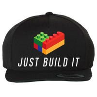 Just Build It Building Toy Blocks Bricks Wool Snapback Cap