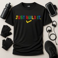 Just Build It Master Builder Building Block Cooling Performance Crew T-Shirt