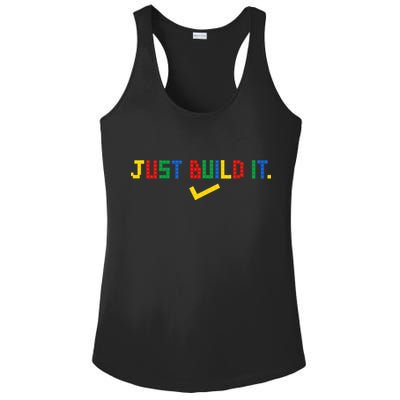Just Build It Master Builder Building Block Ladies PosiCharge Competitor Racerback Tank