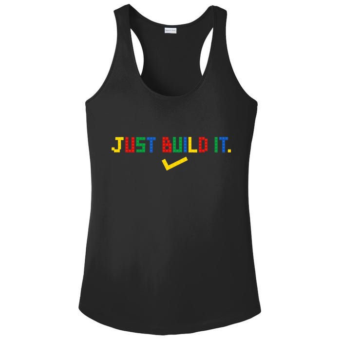 Just Build It Master Builder Building Block Ladies PosiCharge Competitor Racerback Tank