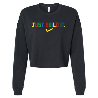 Just Build It Master Builder Building Block Cropped Pullover Crew