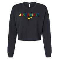 Just Build It Master Builder Building Block Cropped Pullover Crew