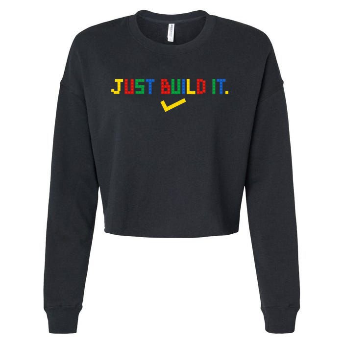 Just Build It Master Builder Building Block Cropped Pullover Crew