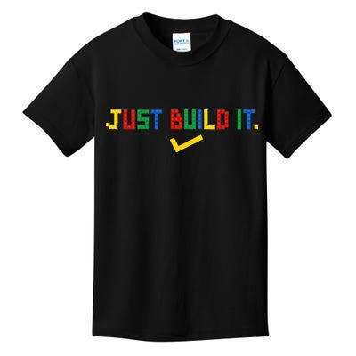 Just Build It Master Builder Building Block Kids T-Shirt