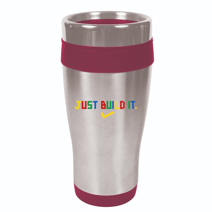 Just Build It Master Builder Building Block 16oz Travel Tumbler