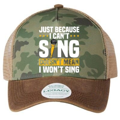 Just Because I Can't Sing Doesn't Mean I Won't Sing Karaoke Cute Gift Legacy Tie Dye Trucker Hat