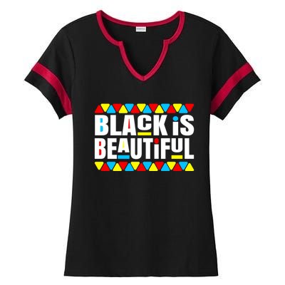 Junenth Black Is Beautiful Black History June 19 Cool Gift Ladies Halftime Notch Neck Tee