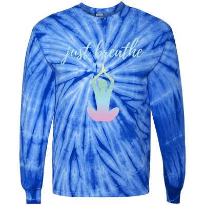 Just Breathe Inspirational Gift Tie-Dye Long Sleeve Shirt