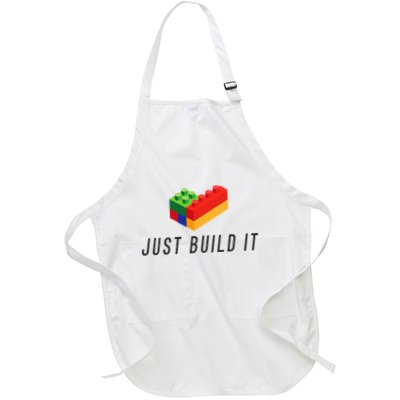 Just Build It Blocks Bricks Building Blocks Toy Full-Length Apron With Pockets
