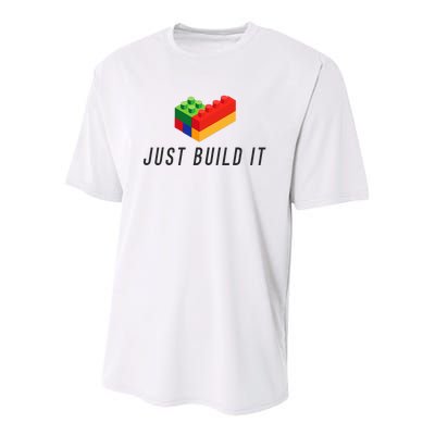 Just Build It Blocks Bricks Building Blocks Toy Youth Performance Sprint T-Shirt