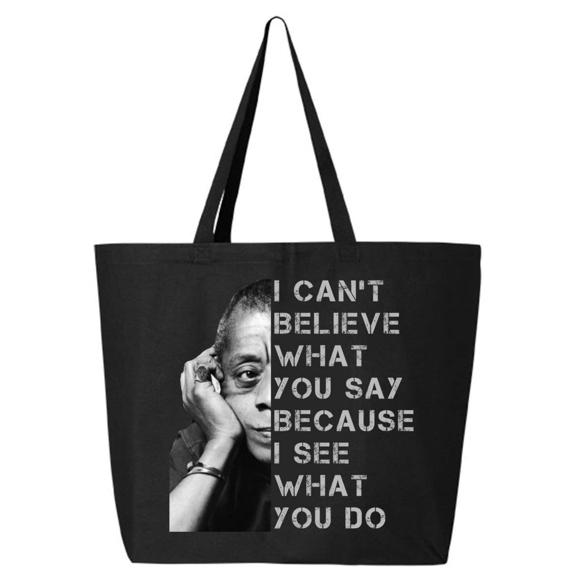 James Baldwin I Can’t Believe What You Say Black History Month 25L Jumbo Tote