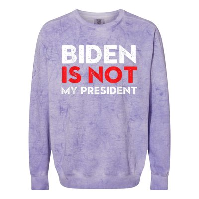 Joe Biden Is Not My President Vintage 46th US President Colorblast Crewneck Sweatshirt