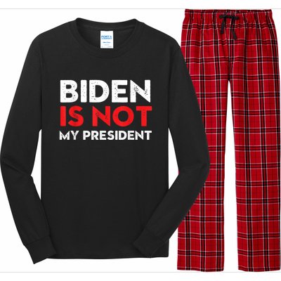 Joe Biden Is Not My President Vintage 46th US President Long Sleeve Pajama Set