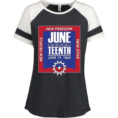 Juneteenth Black Independence Day June 19 1865 Freedom Cool Gift Enza Ladies Jersey Colorblock Tee