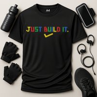 Just Build It Master Builder Building Block Cooling Performance Crew T-Shirt