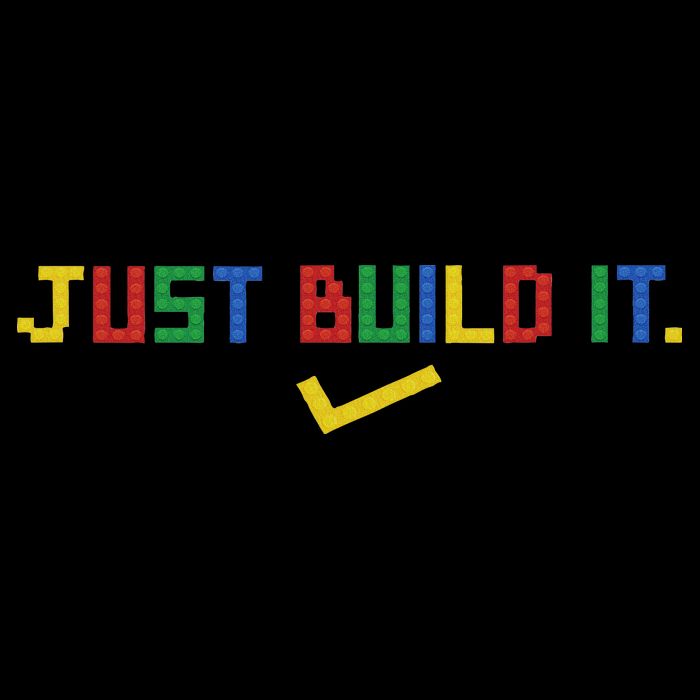 Just Build It Master Builder Building Block Cooling Performance Crew T-Shirt