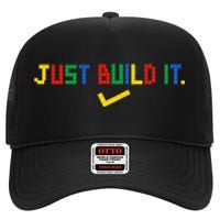 Just Build It Master Builder Building Block High Crown Mesh Back Trucker Hat