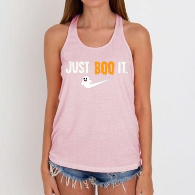 Just Boo It Halloween Costume Idea Gift Women's Knotted Racerback Tank