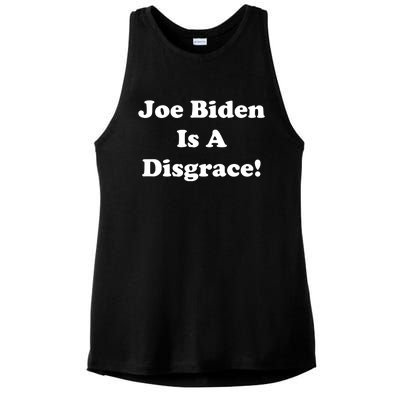 Joe Biden Is A Disgrace Ladies PosiCharge Tri-Blend Wicking Tank