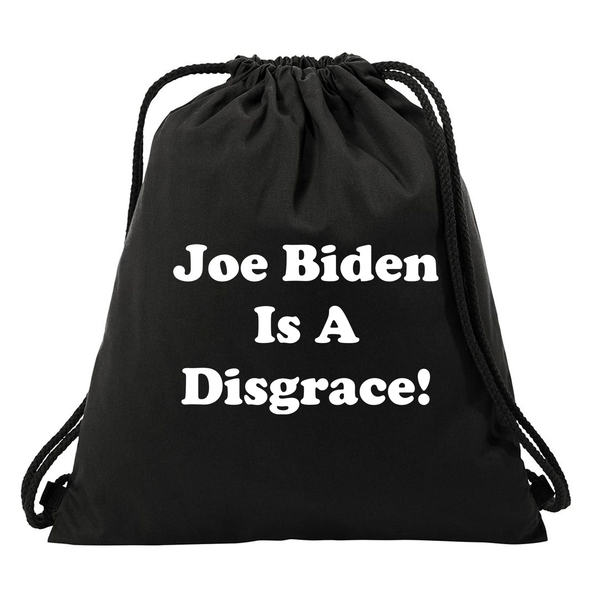 Joe Biden Is A Disgrace Drawstring Bag