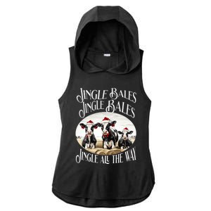 Jingle Bales Jingle Bales Jingle All The Way Christmas Cow Great Gift Ladies PosiCharge Tri-Blend Wicking Draft Hoodie Tank