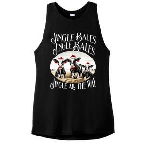 Jingle Bales Jingle Bales Jingle All The Way Christmas Cow Great Gift Ladies PosiCharge Tri-Blend Wicking Tank