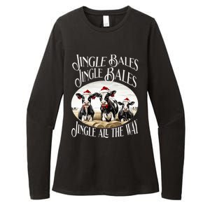 Jingle Bales Jingle Bales Jingle All The Way Christmas Cow Great Gift Womens CVC Long Sleeve Shirt