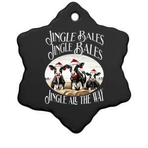 Jingle Bales Jingle Bales Jingle All The Way Christmas Cow Great Gift Ceramic Star Ornament