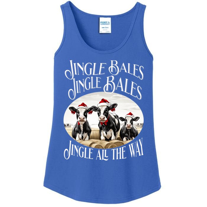 Jingle Bales Jingle Bales Jingle All The Way Christmas Cow Great Gift Ladies Essential Tank