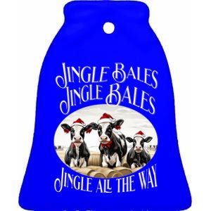 Jingle Bales Jingle Bales Jingle All The Way Christmas Cow Great Gift Ceramic Bell Ornament