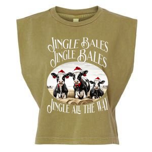 Jingle Bales Jingle Bales Jingle All The Way Christmas Cow Great Gift Garment-Dyed Women's Muscle Tee