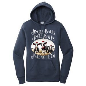 Jingle Bales Jingle Bales Jingle All The Way Christmas Cow Great Gift Women's Pullover Hoodie