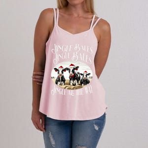 Jingle Bales Jingle Bales Jingle All The Way Christmas Cow Great Gift Women's Strappy Tank