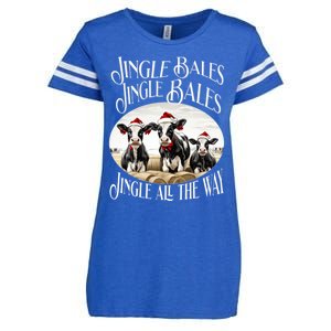 Jingle Bales Jingle Bales Jingle All The Way Christmas Cow Great Gift Enza Ladies Jersey Football T-Shirt