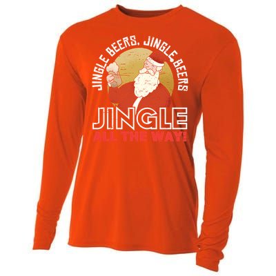 Jingle Beers Jingle All The Way Christmas Alcohol Gift Cooling Performance Long Sleeve Crew