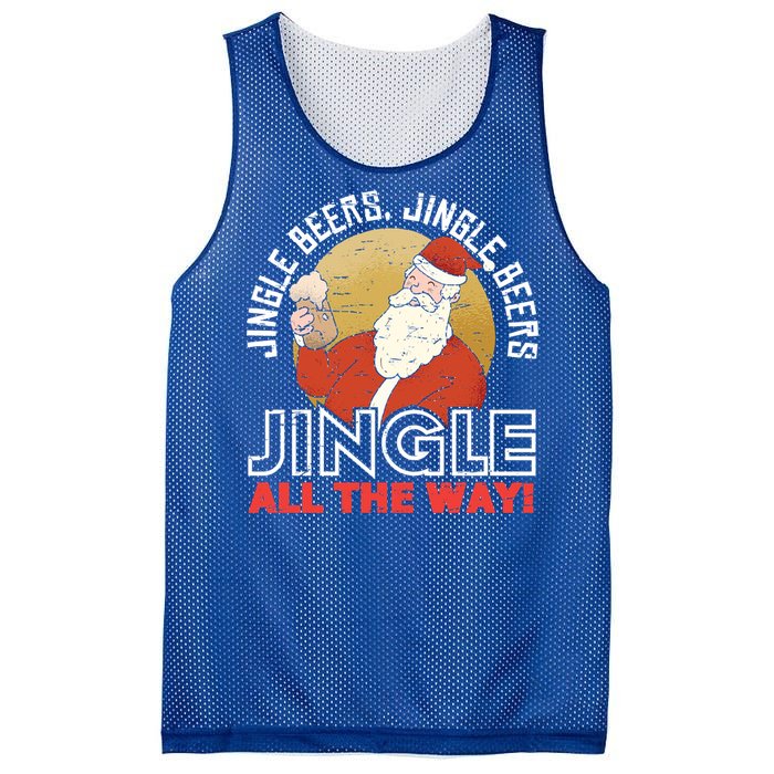 Jingle Beers Jingle All The Way Christmas Alcohol Gift Mesh Reversible Basketball Jersey Tank