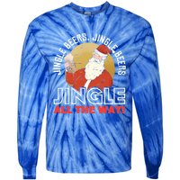 Jingle Beers Jingle All The Way Christmas Alcohol Gift Tie-Dye Long Sleeve Shirt