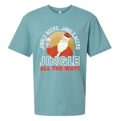 Jingle Beers Jingle All The Way Christmas Alcohol Gift Sueded Cloud Jersey T-Shirt