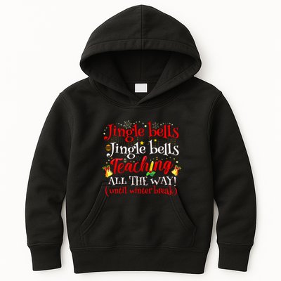 Jingle Bells Jingle Bells Teaching All The Way Xmas Teacher Kids Hoodie