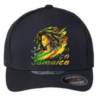 Jamaican Black Jamaica Flag Hair Women Flexfit Unipanel Trucker Cap